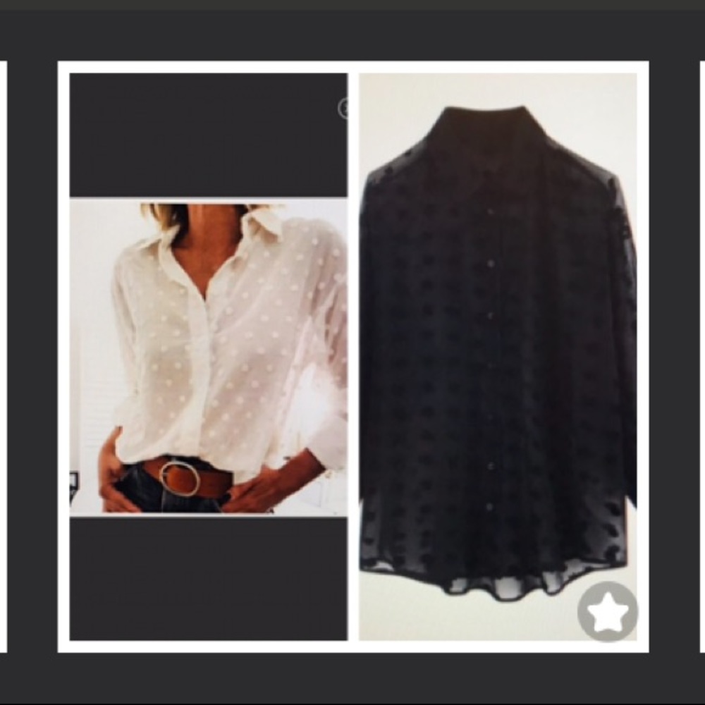 🆕 Sheer Black Polka Dot Blouse 🌸🌸